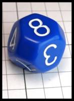 Dice : Dice - 8D - Blue with White Numerals by Dice Labs - JA Collection Apr 2024